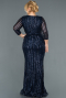 Navy Blue Long Oversized Mermaid Evening Dress ABU1043