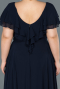 Navy Blue Long Plus Size Evening Dress ABU032