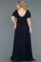 Navy Blue Long Plus Size Evening Dress ABU032
