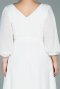 White Midi Chiffon Oversized Evening Dress ABK1083
