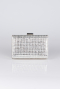 Silver Plaster Fabric Box Bag V334