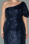 Long Navy Blue Oversized Evening Dress ABU1893