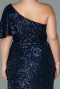 Long Navy Blue Oversized Evening Dress ABU1893