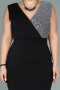 Long Black-Silver Oversized Evening Dress ABU1482