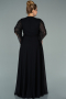 Long Black Chiffon Plus Size Evening Dress ABU2071