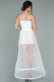 White Tarlatan Evening Dresses ABN01