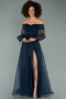 Navy Blue Long Engagement Dress ABU1468