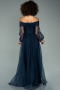 Navy Blue Long Engagement Dress ABU1468
