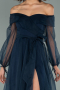 Navy Blue Long Engagement Dress ABU1468