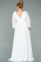 White Long Chiffon Oversized Evening Dress ABU1988