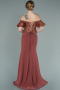 Long Light Brown Dantelle Evening Dress ABU2261