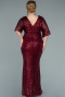 Long Burgundy Plus Size Evening Dress ABU2309