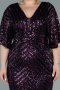 Long Dark Purple Plus Size Evening Dress ABU2309