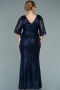 Long Navy Blue Plus Size Evening Dress ABU2309