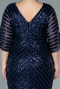 Long Navy Blue Plus Size Evening Dress ABU2309
