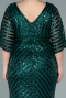 Long Emerald Green Plus Size Evening Dress ABU2309