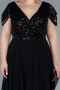 Short Black Chiffon Plus Size Evening Dress ABK1376