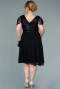 Short Black Chiffon Plus Size Evening Dress ABK1376