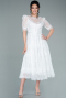 Midi White Dantelle Night Dress ABK1388