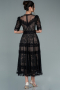 Midi Black Dantelle Night Dress ABK1388
