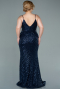 Navy Blue Long Plus Size Evening Dress ABU1661