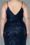 Navy Blue Long Plus Size Evening Dress ABU1661