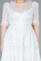 Midi White Dantelle Plus Size Evening Dress ABK1396