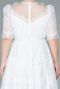 Midi White Dantelle Plus Size Evening Dress ABK1396