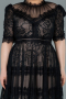 Midi Black Dantelle Plus Size Evening Dress ABK1396