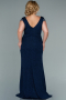 Long Navy Blue Plus Size Evening Dress ABU2438