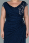 Long Navy Blue Plus Size Evening Dress ABU2438