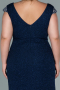 Long Navy Blue Plus Size Evening Dress ABU2438
