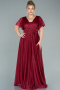 Burgundy Long Plus Size Evening Dress ABU2498