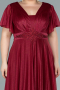Burgundy Long Plus Size Evening Dress ABU2498