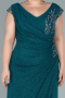 Long Emerald Green Plus Size Evening Dress ABU2438