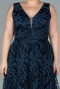 Long Navy Blue Plus Size Evening Dress ABU2537