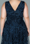 Long Navy Blue Plus Size Evening Dress ABU2537