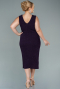 Midi Dark Purple Plus Size Evening Dress ABK1492