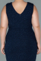 Midi Navy Blue Plus Size Evening Dress ABK1492