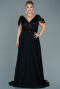 Black Long Plus Size Evening Dress ABU828