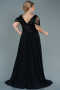 Black Long Plus Size Evening Dress ABU828