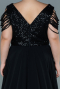Black Long Plus Size Evening Dress ABU828