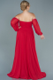 Red Long Chiffon Oversized Evening Dress ABU2597