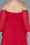Red Long Chiffon Oversized Evening Dress ABU2597