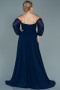 Navy Blue Long Chiffon Oversized Evening Dress ABU2597