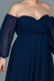 Navy Blue Long Chiffon Oversized Evening Dress ABU2597