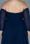 Navy Blue Long Chiffon Oversized Evening Dress ABU2597
