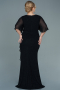 Long Black Plus Size Evening Dress ABU2651