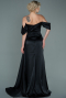 Long Black Satin Evening Dress ABU2661