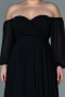 Black Long Chiffon Oversized Evening Dress ABU2597
